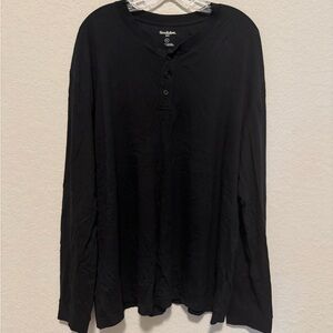 Goodfellow & Co Black Long-Sleeve Henley Top